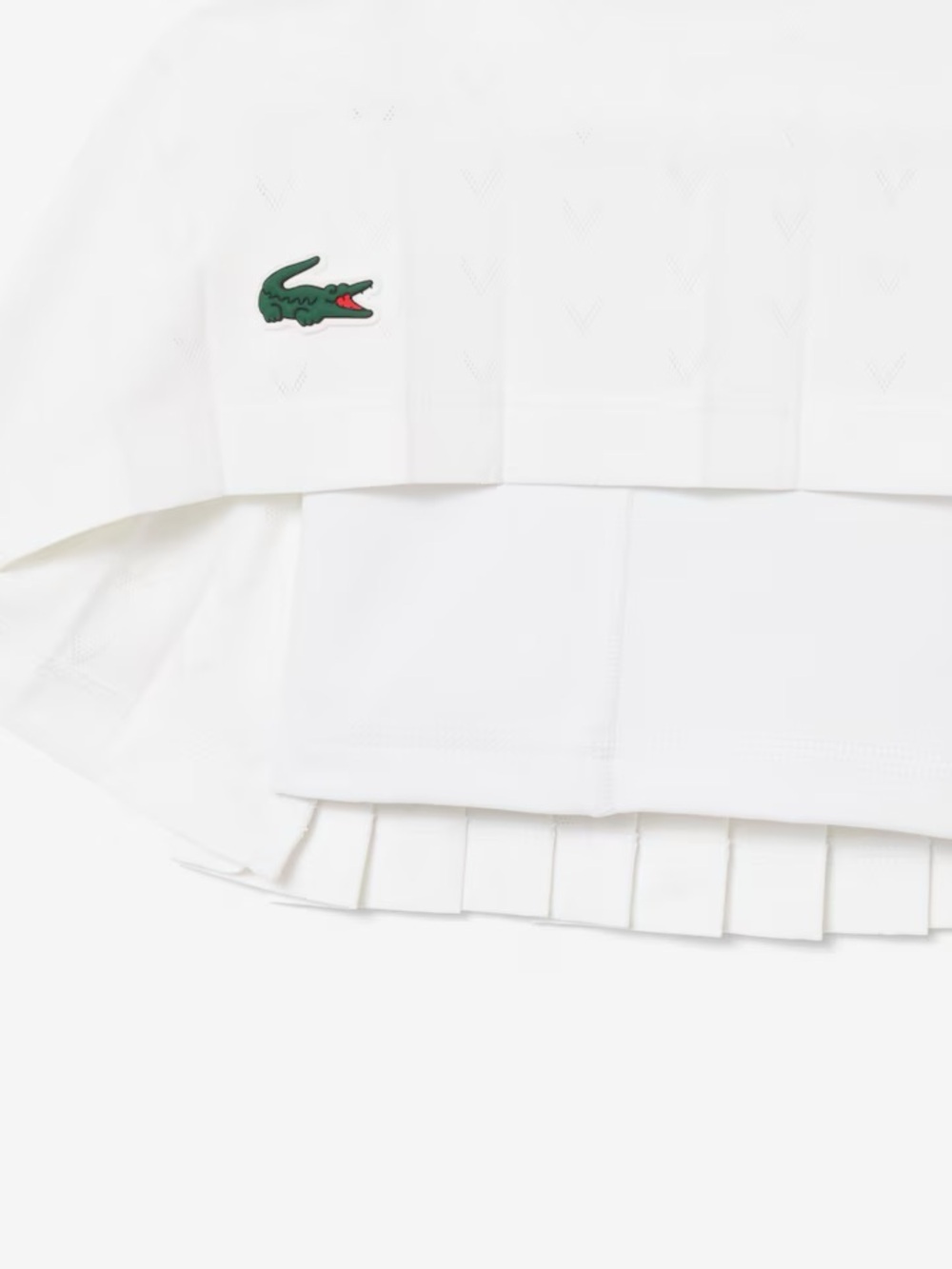 LACOSTE White Ultra Dry Tennis Heritage Pleated Lined Skirt - Picture 4 of 9